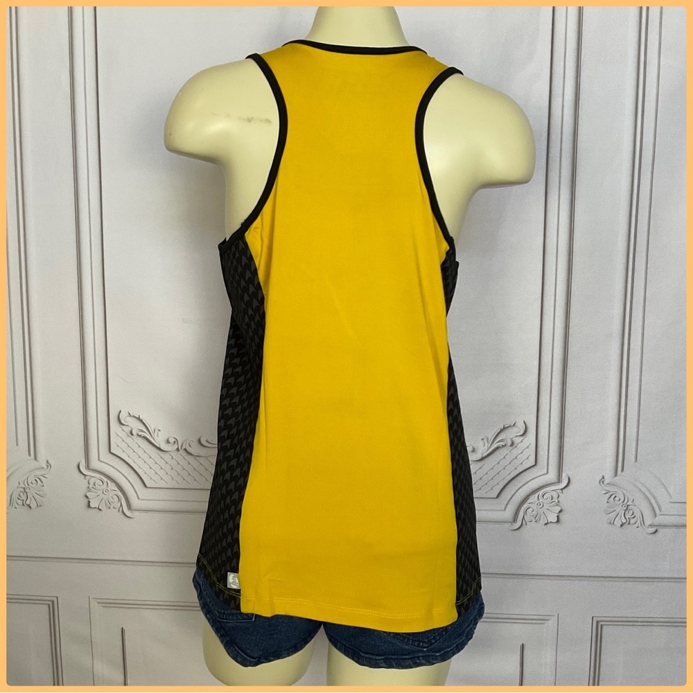 WeLoveFine x Star Trek Gold Emblem Black & Yellow Racerback Active Tank Top Lg - Picture 6 of 6